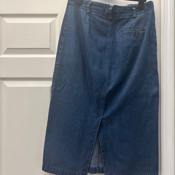 Blue Vintage Midi Denim Skirt for Casual Work - Picture 4 of 6
